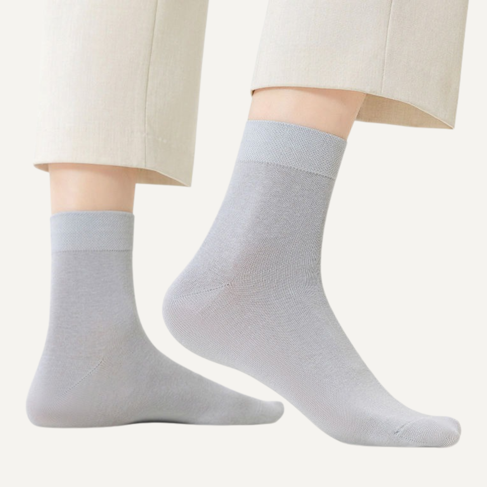 The Lumen Mid-Crew – Premium Cotton Socks (2 Pairs in Misty)