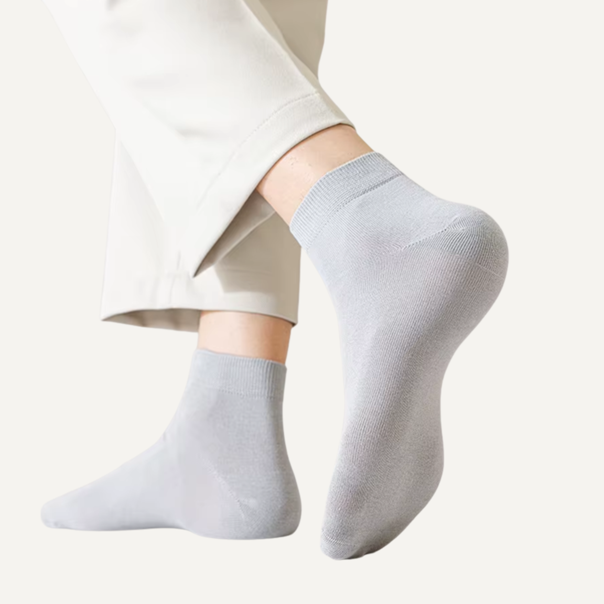 The Lumen Mid-Crew – Premium Cotton Socks (2 Pairs in Misty)