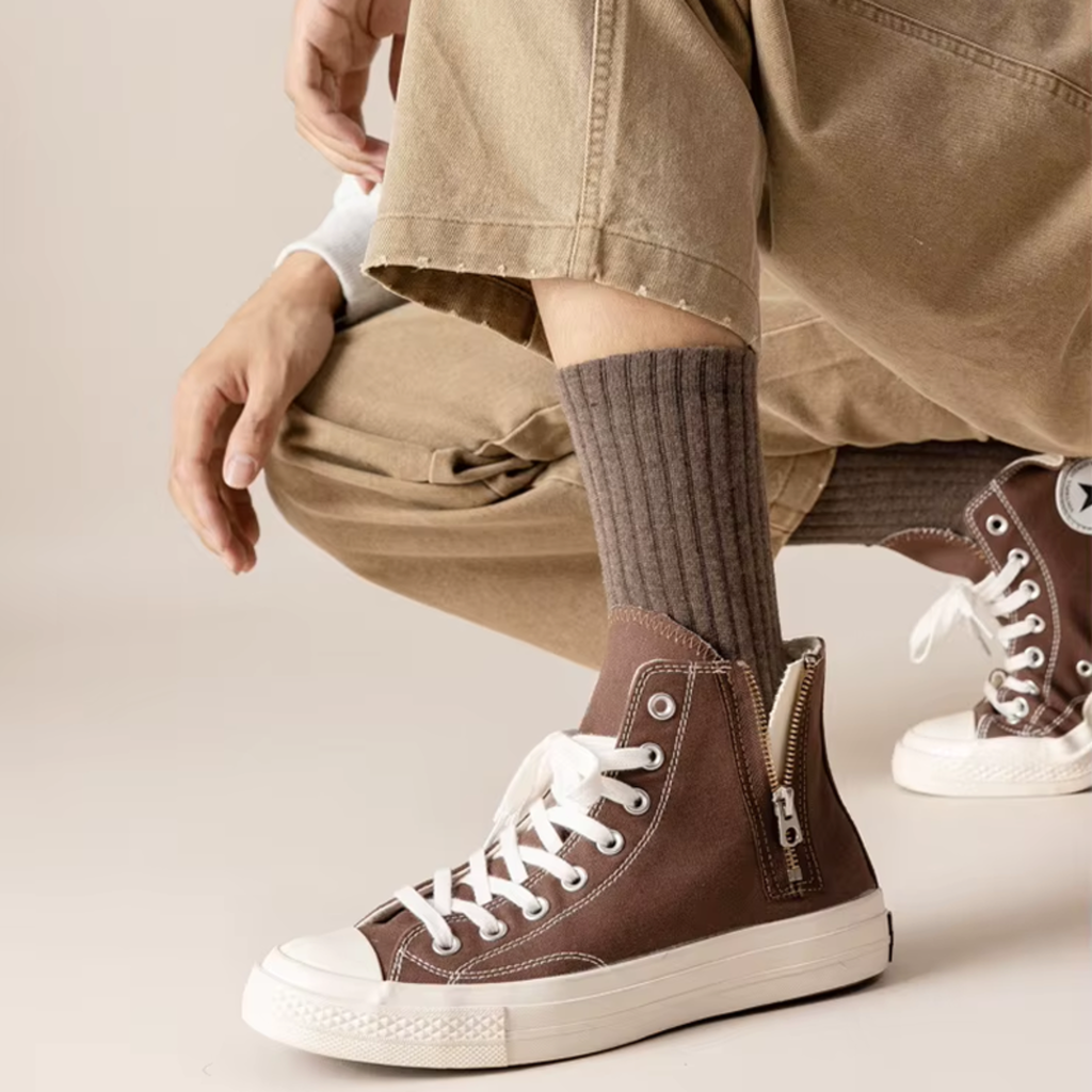 The Comfort Nova Crew – Premium Cotton Socks (2 Pairs in Mocha)