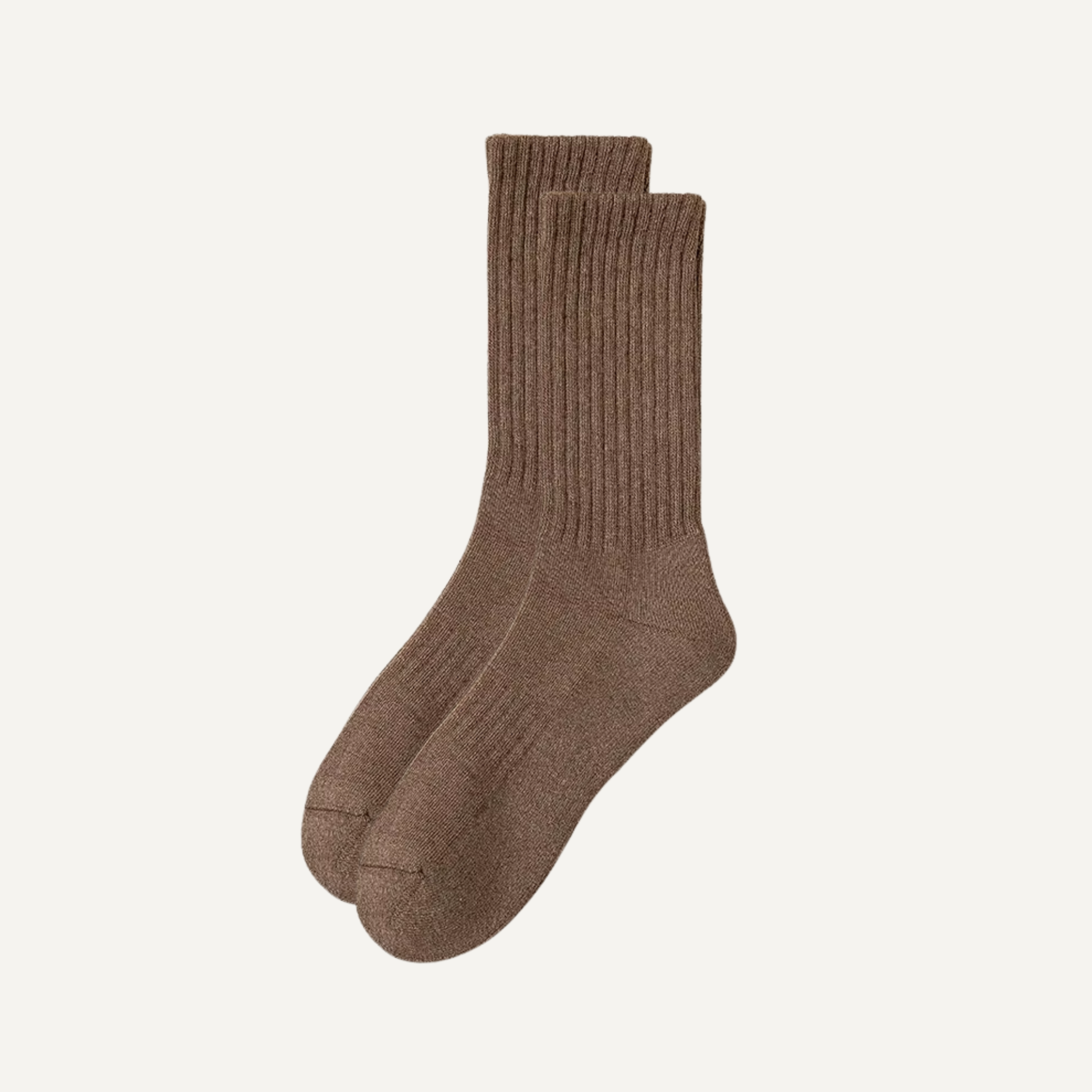 The Comfort Nova Crew – Premium Cotton Socks (2 Pairs in Mocha)