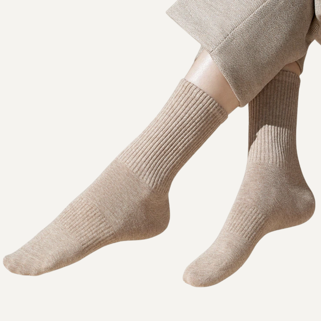 The Comfort Nova Crew – Premium Cotton Socks (2 Pairs in Oat)