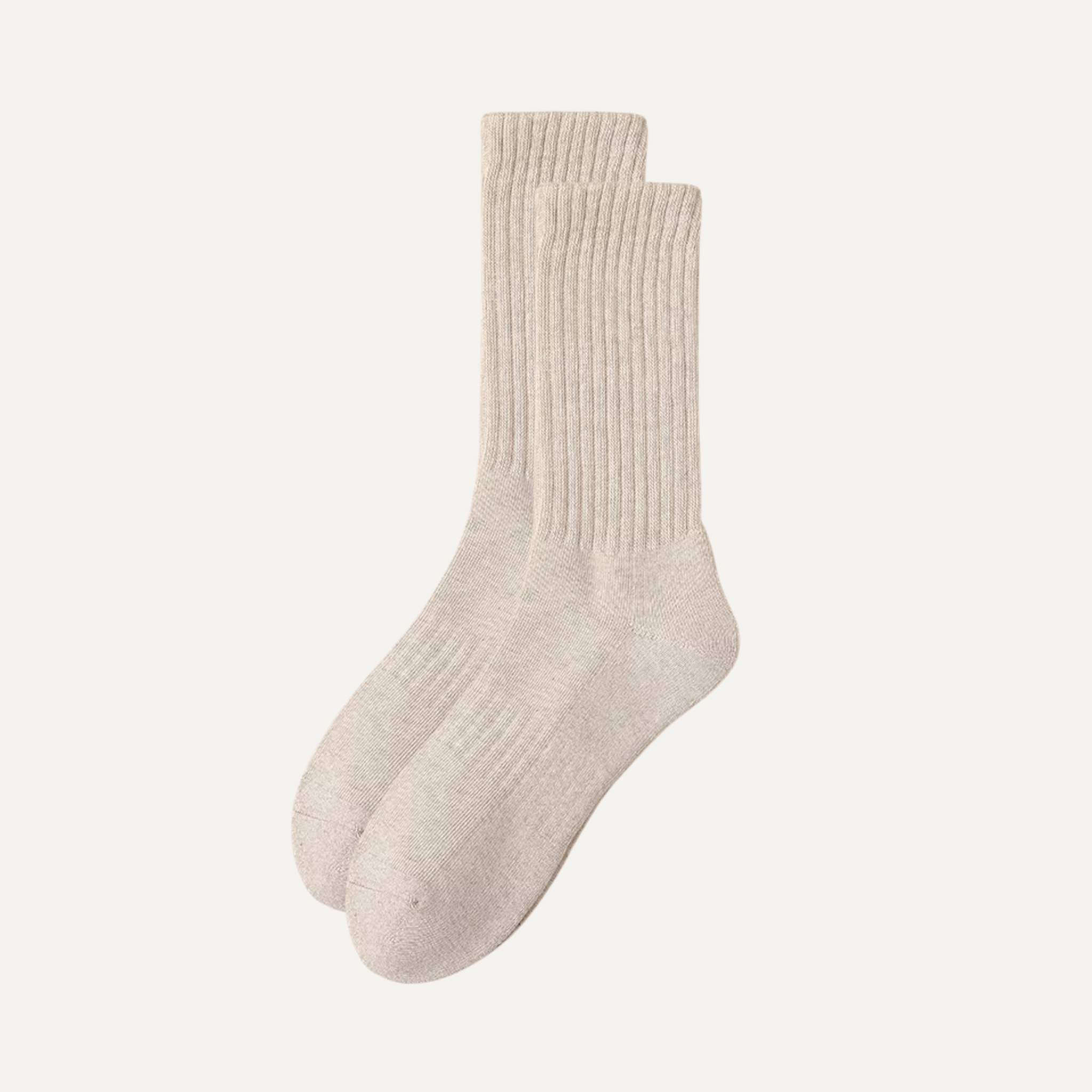 The Comfort Nova Crew – Premium Cotton Socks (2 Pairs in Oat)