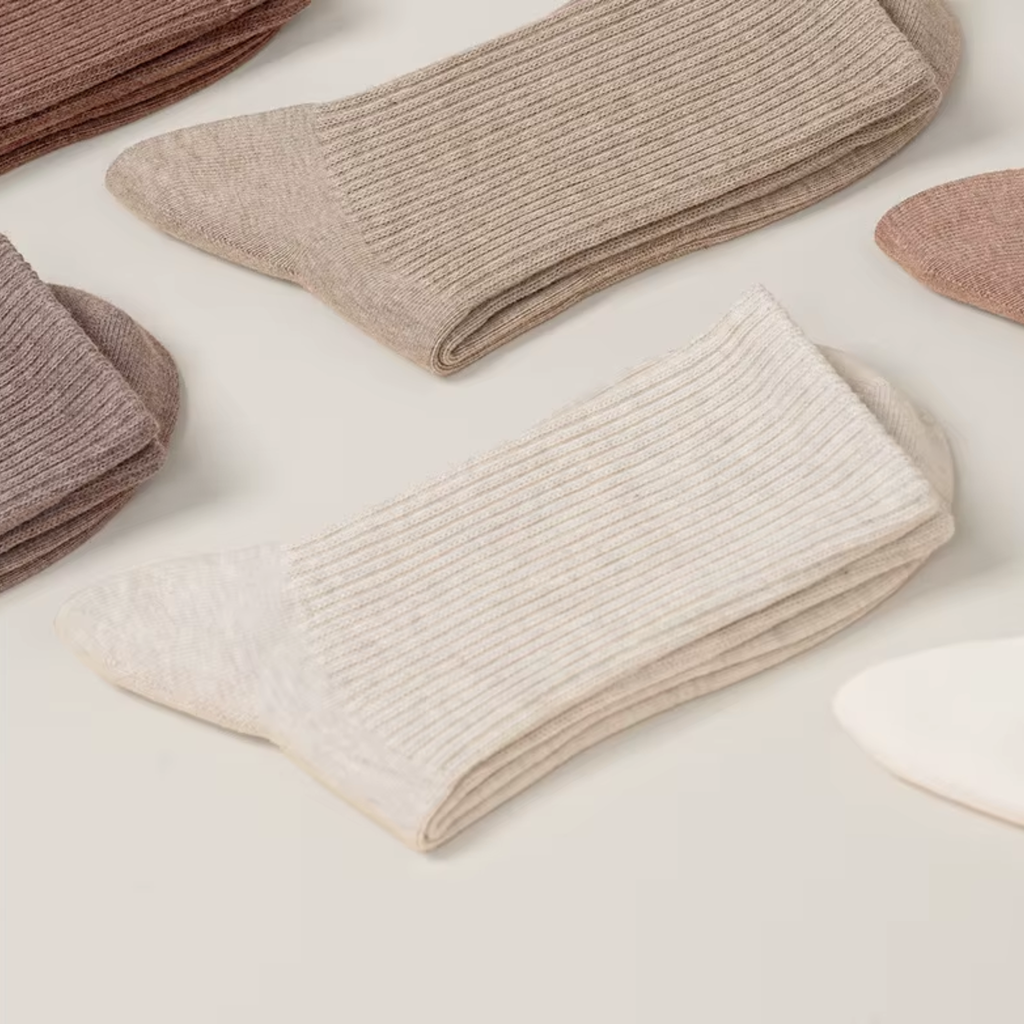 The Comfort Nova Crew – Premium Cotton Socks (2 Pairs in Oat)