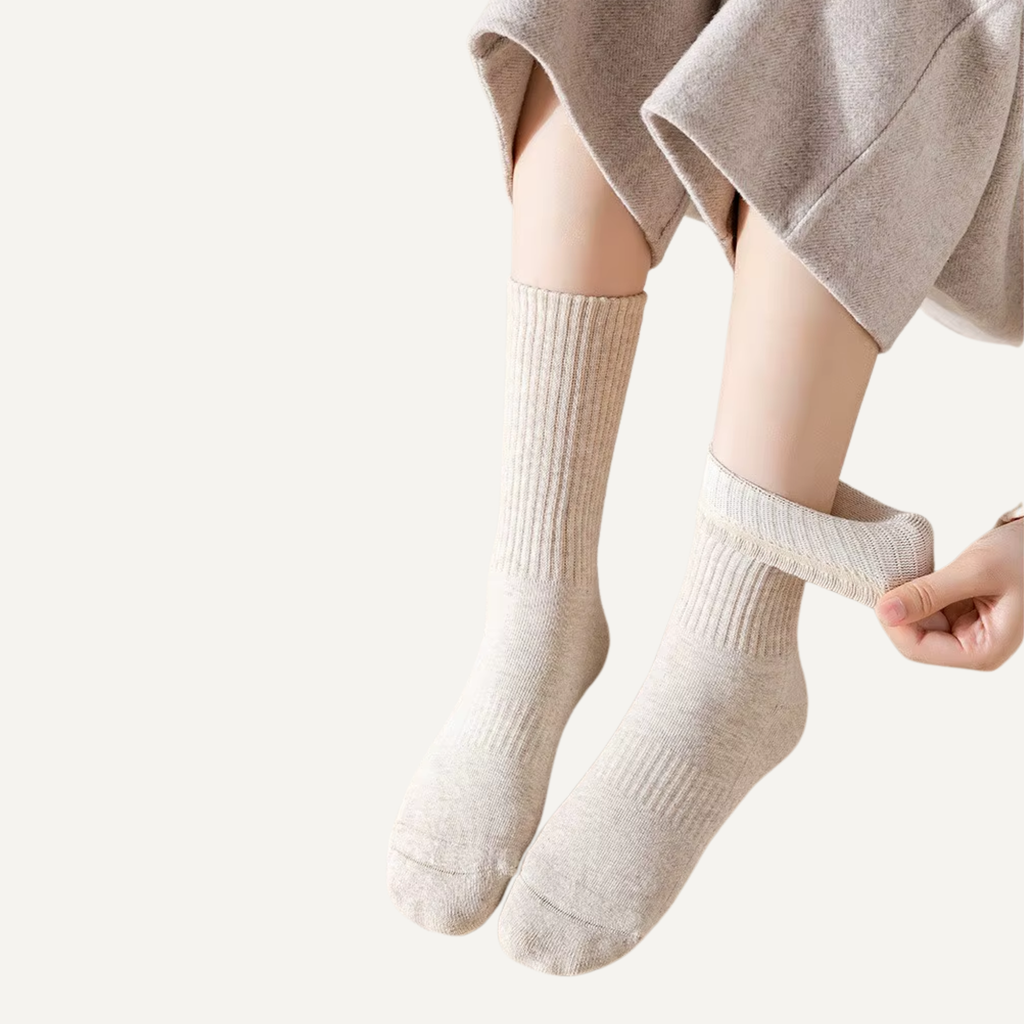 The Comfort Nova Crew – Premium Cotton Socks (2 Pairs in Oat)