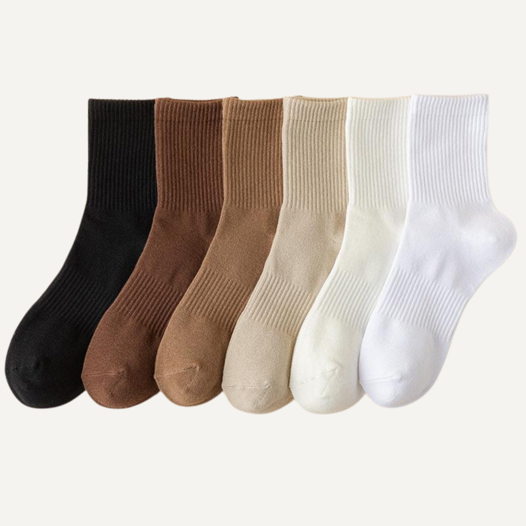 The Comfort Nova Crew – Premium Cotton Socks (2 Pairs in Oat)