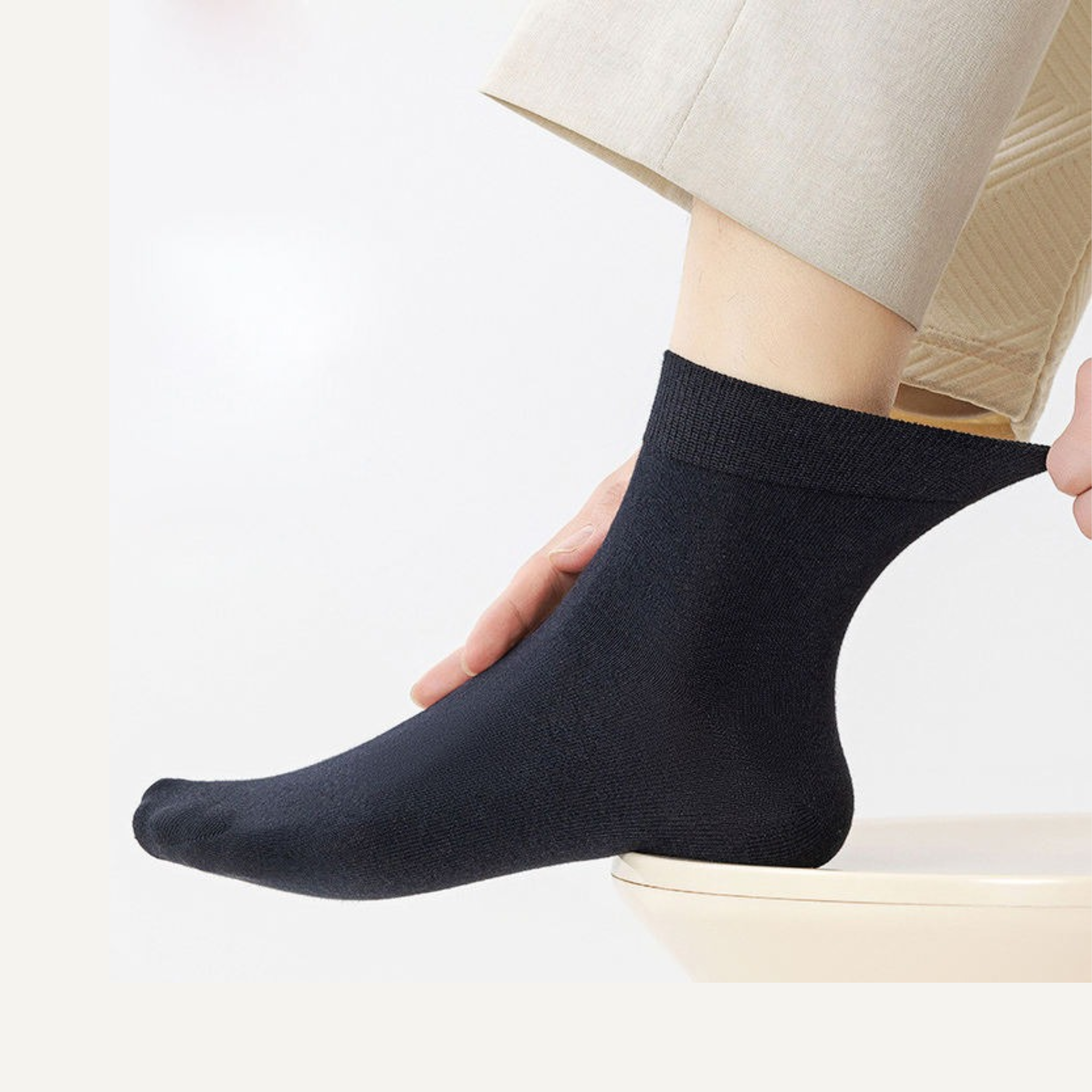 The Lumen Mid-Crew – Premium Cotton Socks (2 Pairs in Onyx)