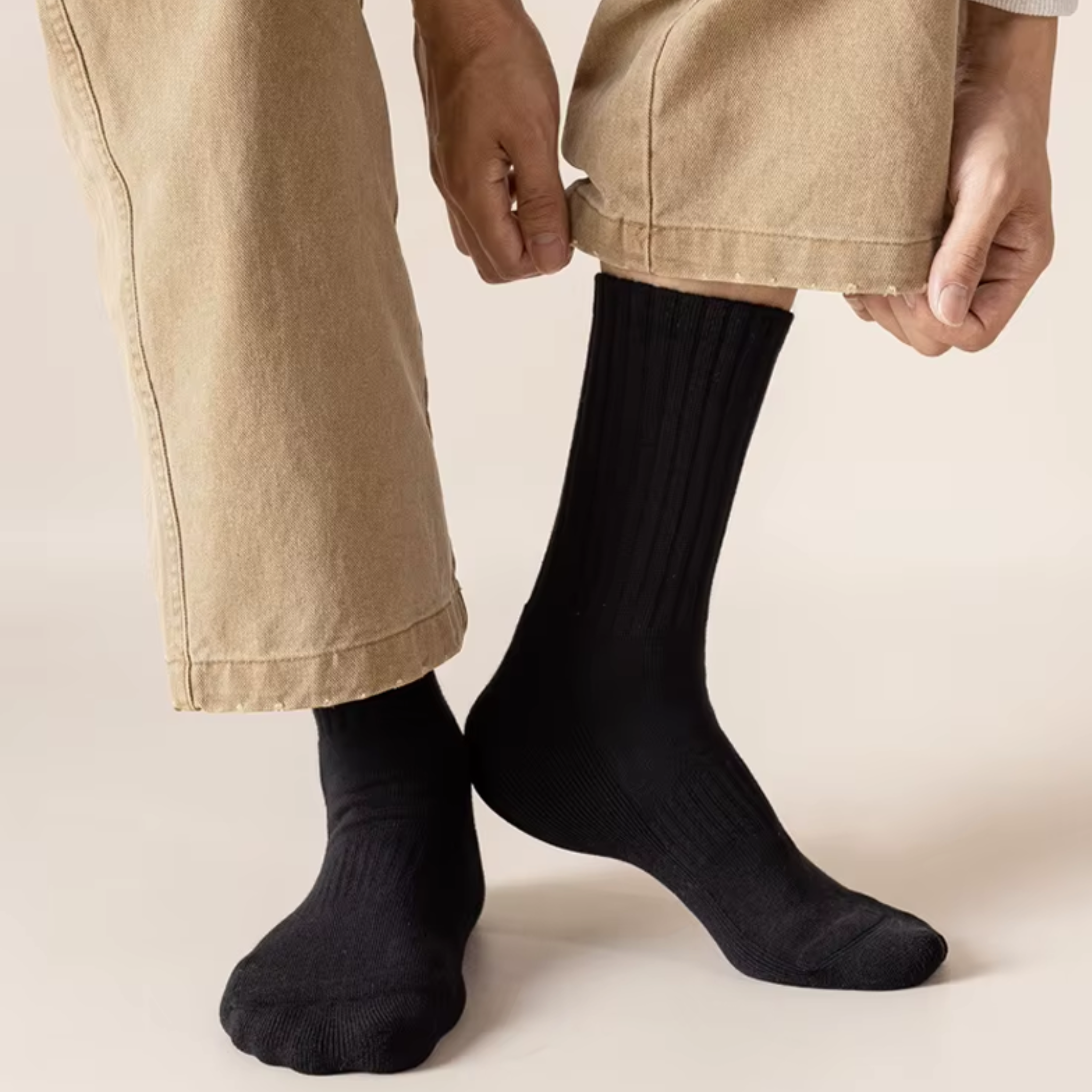 The Comfort Nova Crew – Premium Cotton Socks (2 Pairs in Onyx)