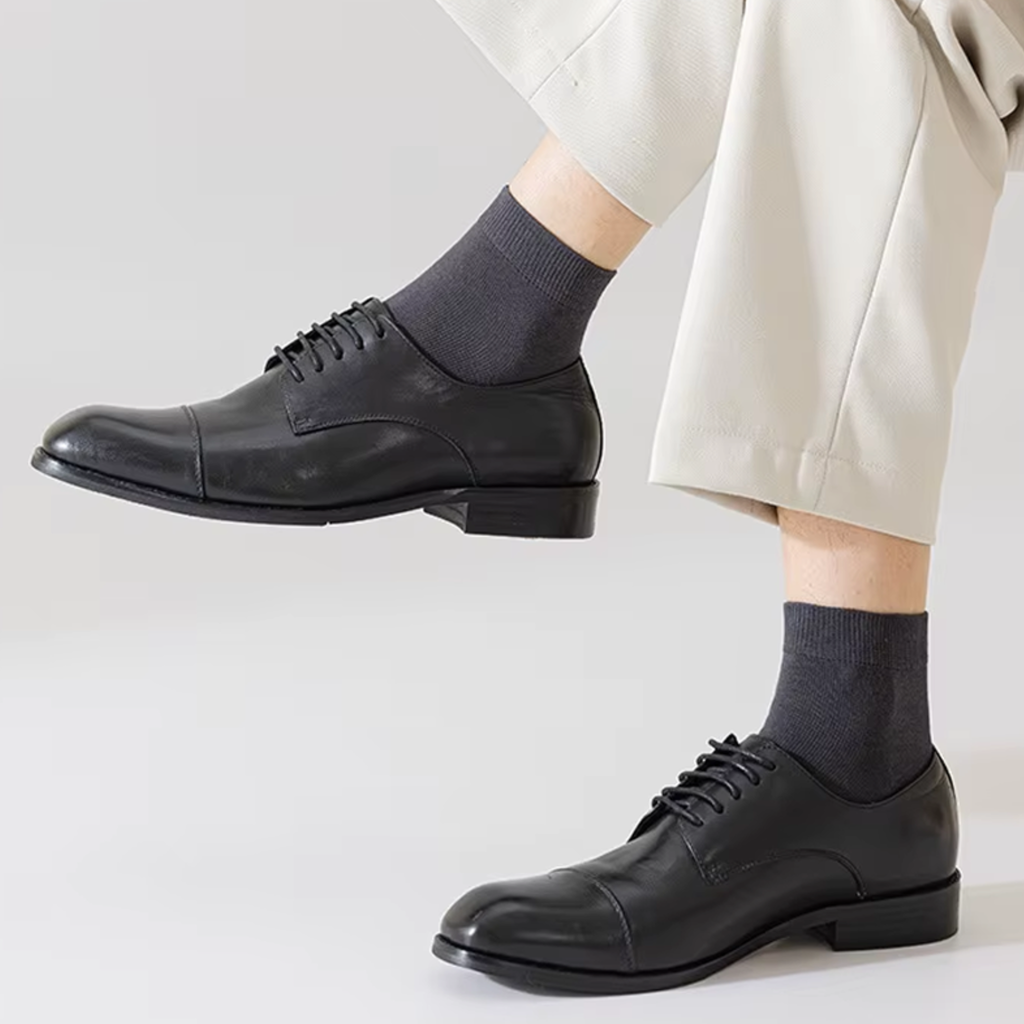 The Lumen Mid-Crew – Premium Cotton Socks (2 Pairs in Onyx)