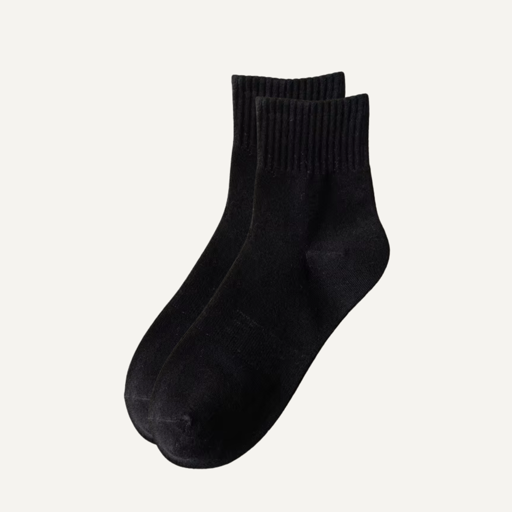 Lucent Mid-Crew – Premium Cotton Socks (2 Pairs in Onyx)
