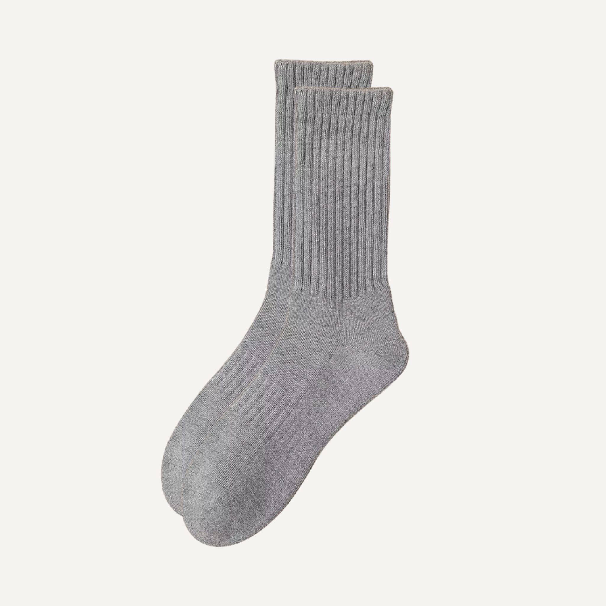 The Comfort Nova Crew – Premium Cotton Socks (2 Pairs in Silver)