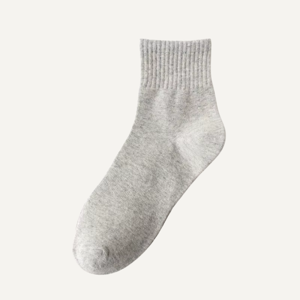 Lucent Mid-Crew – Premium Cotton Socks (2 Pairs in Silver)