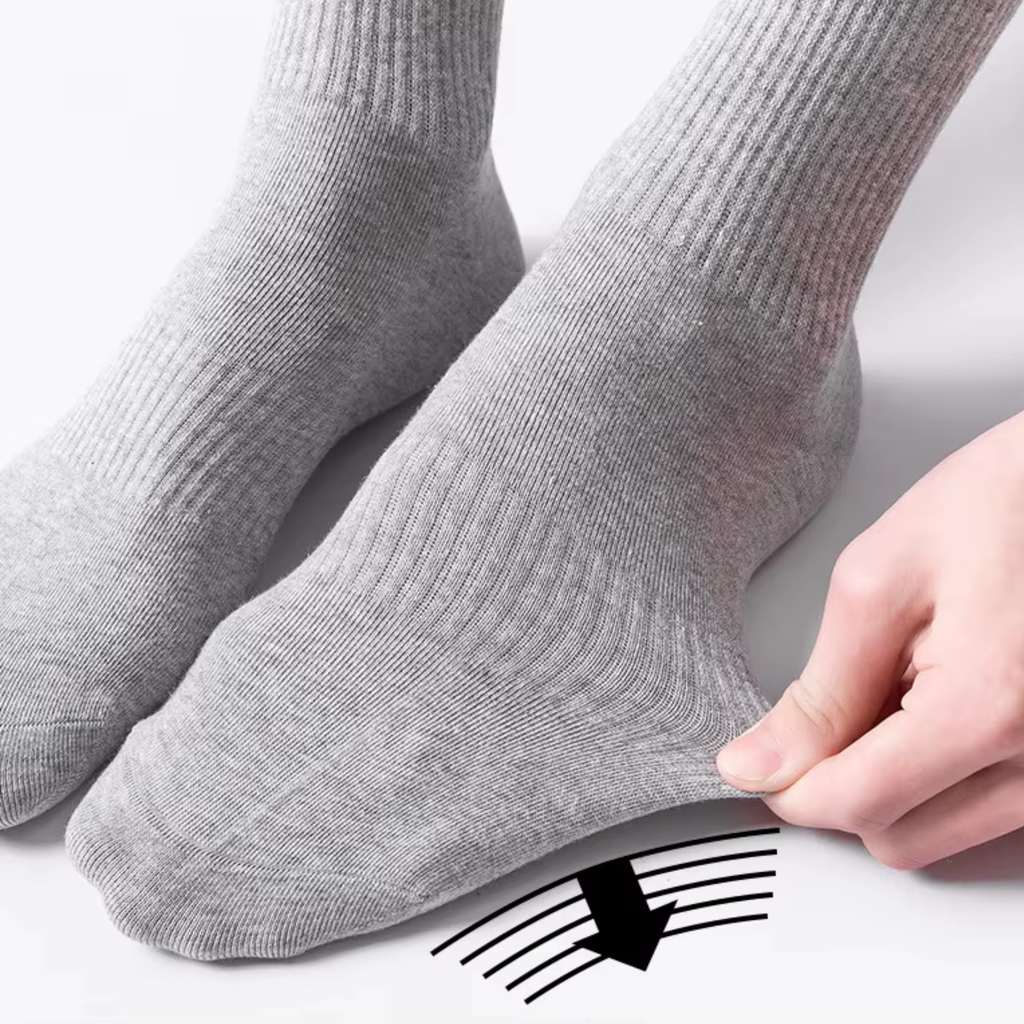 The Comfort Nova Crew – Premium Cotton Socks (2 Pairs in Silver)
