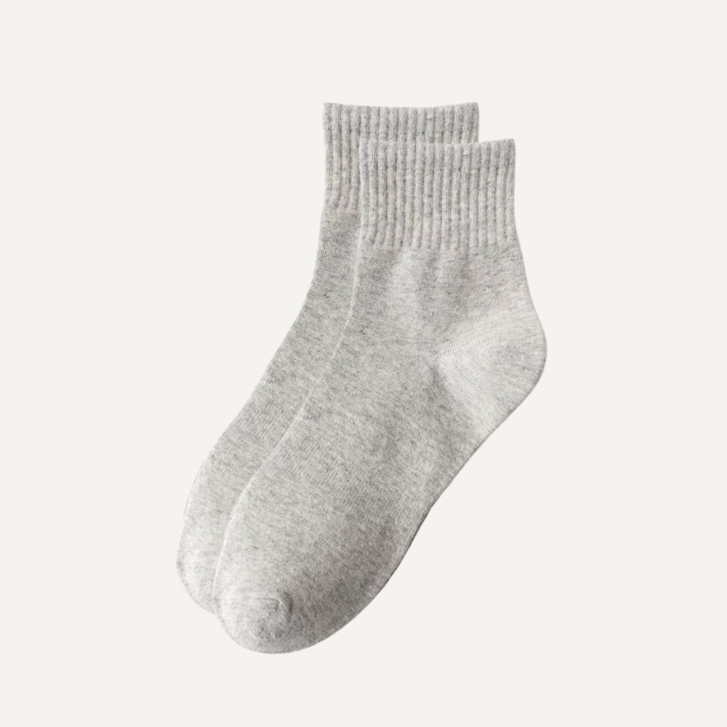 Lucent Mid-Crew – Premium Cotton Socks (2 Pairs in Silver)
