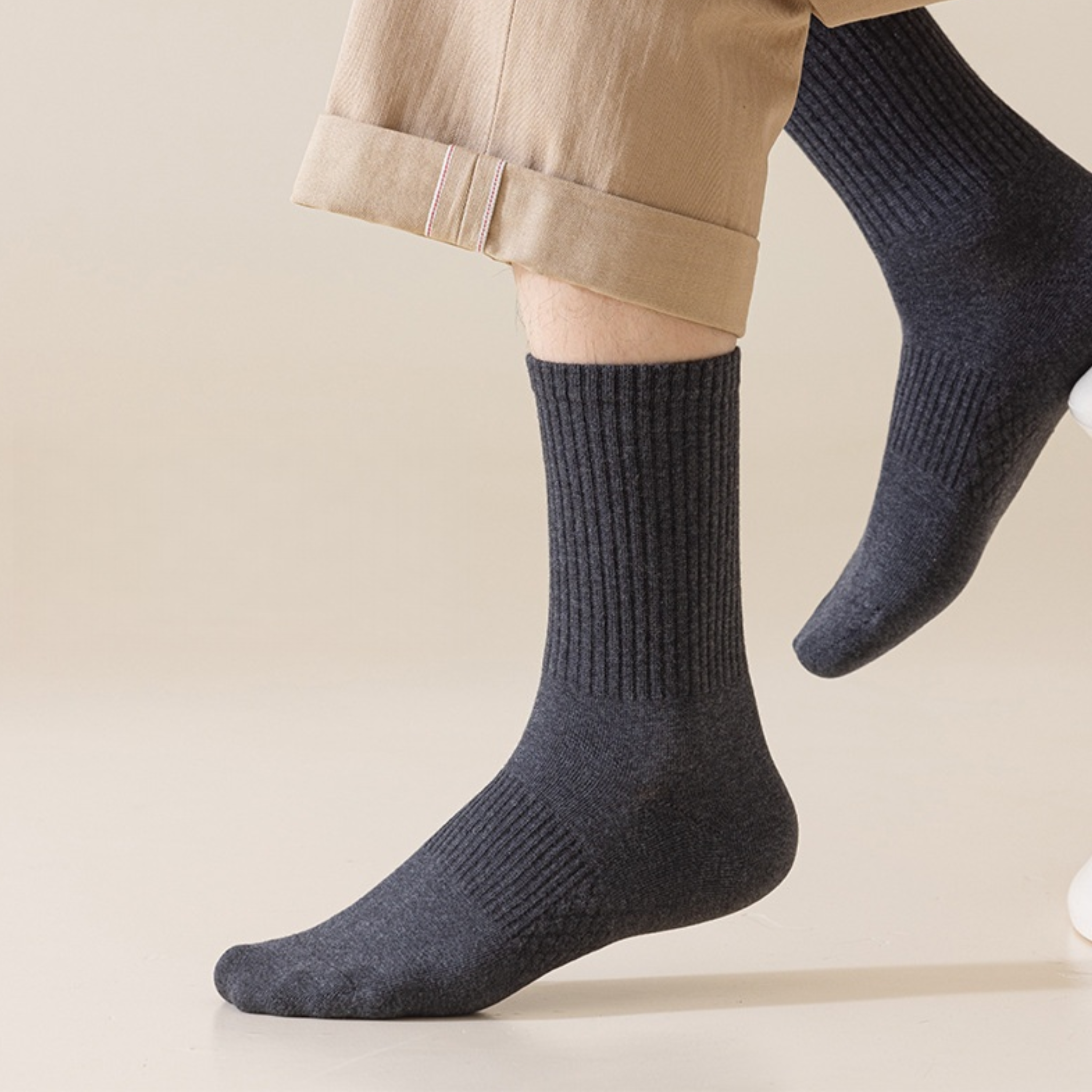 The Comfort Nova Crew – Premium Cotton Socks (2 Pairs in Slate)