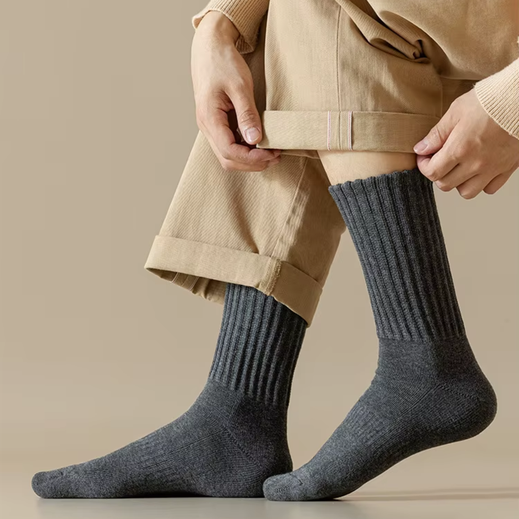 The Comfort Nova Crew – Premium Cotton Socks (2 Pairs in Slate)
