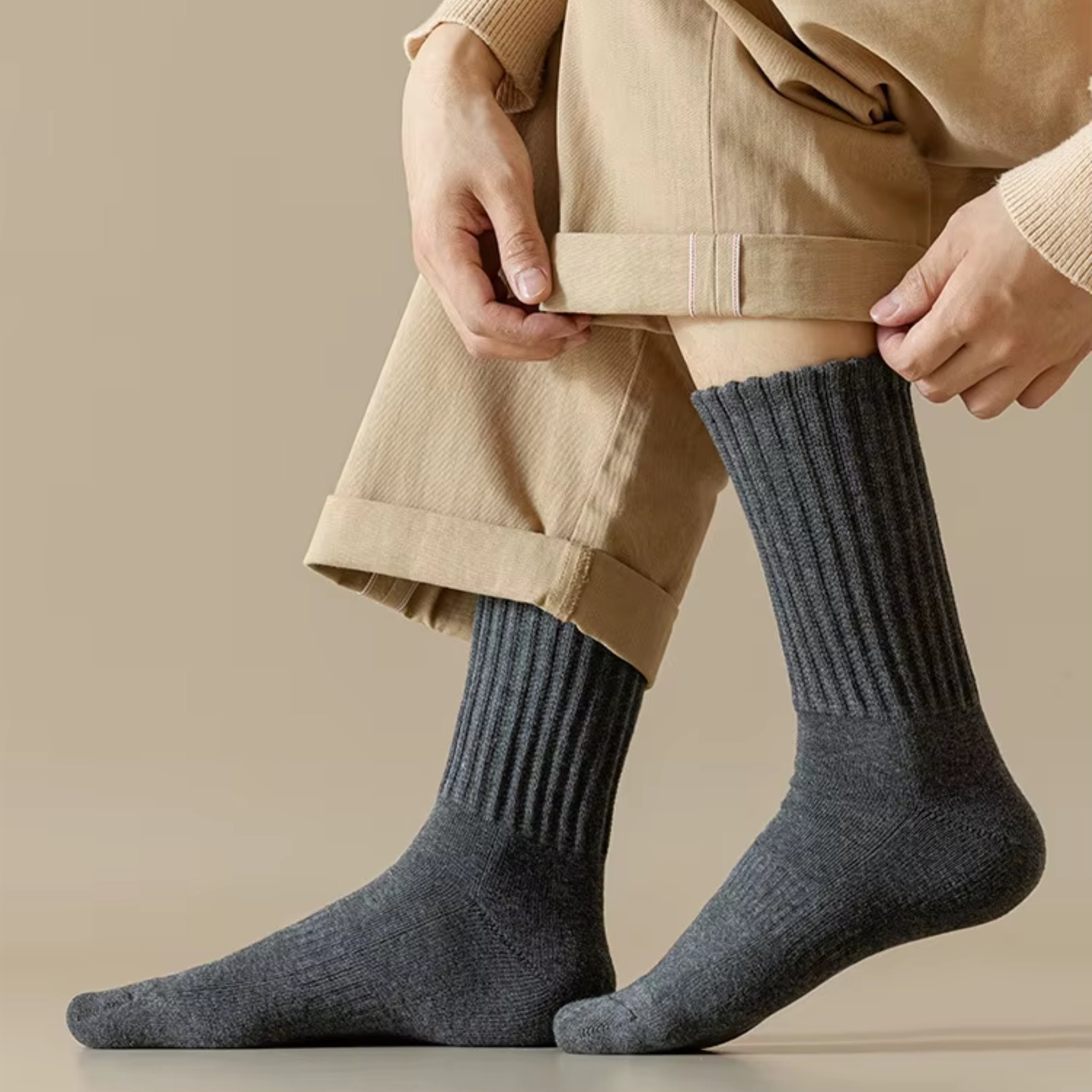 The Comfort Nova Crew – Premium Cotton Socks (2 Pairs in Slate)