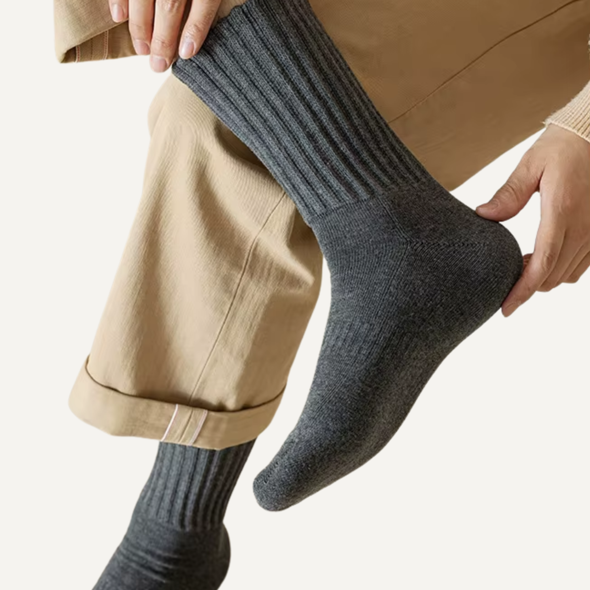 The Comfort Nova Crew – Premium Cotton Socks (2 Pairs in Slate)