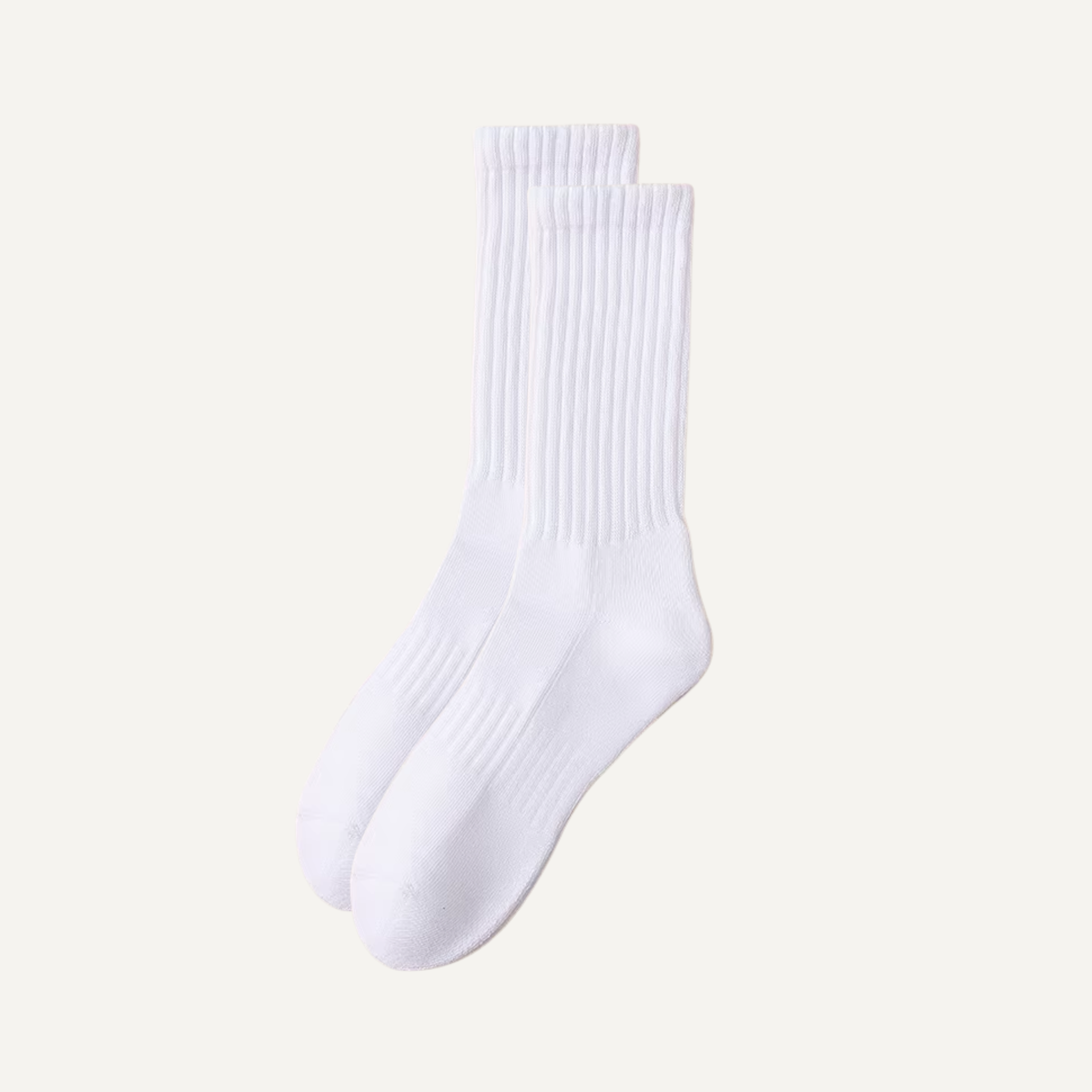 The Comfort Nova Crew – Premium Cotton Socks (2 Pairs in White)