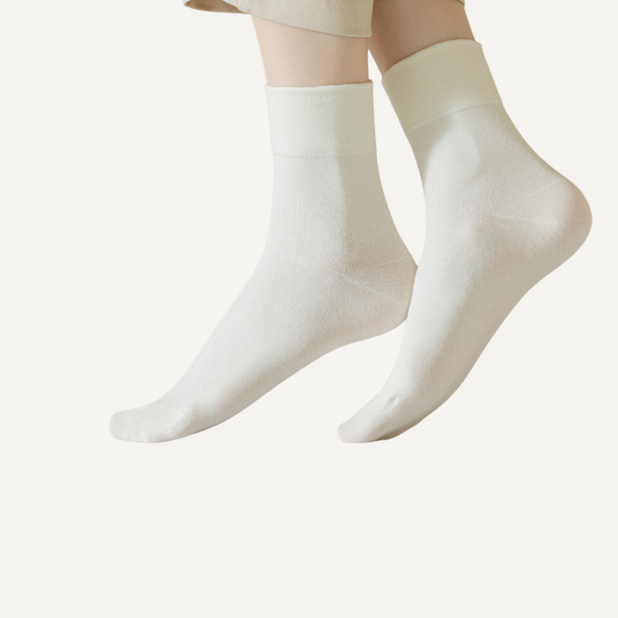 The Lumen Mid-Crew – Premium Cotton Socks (2 Pairs in Ivory)