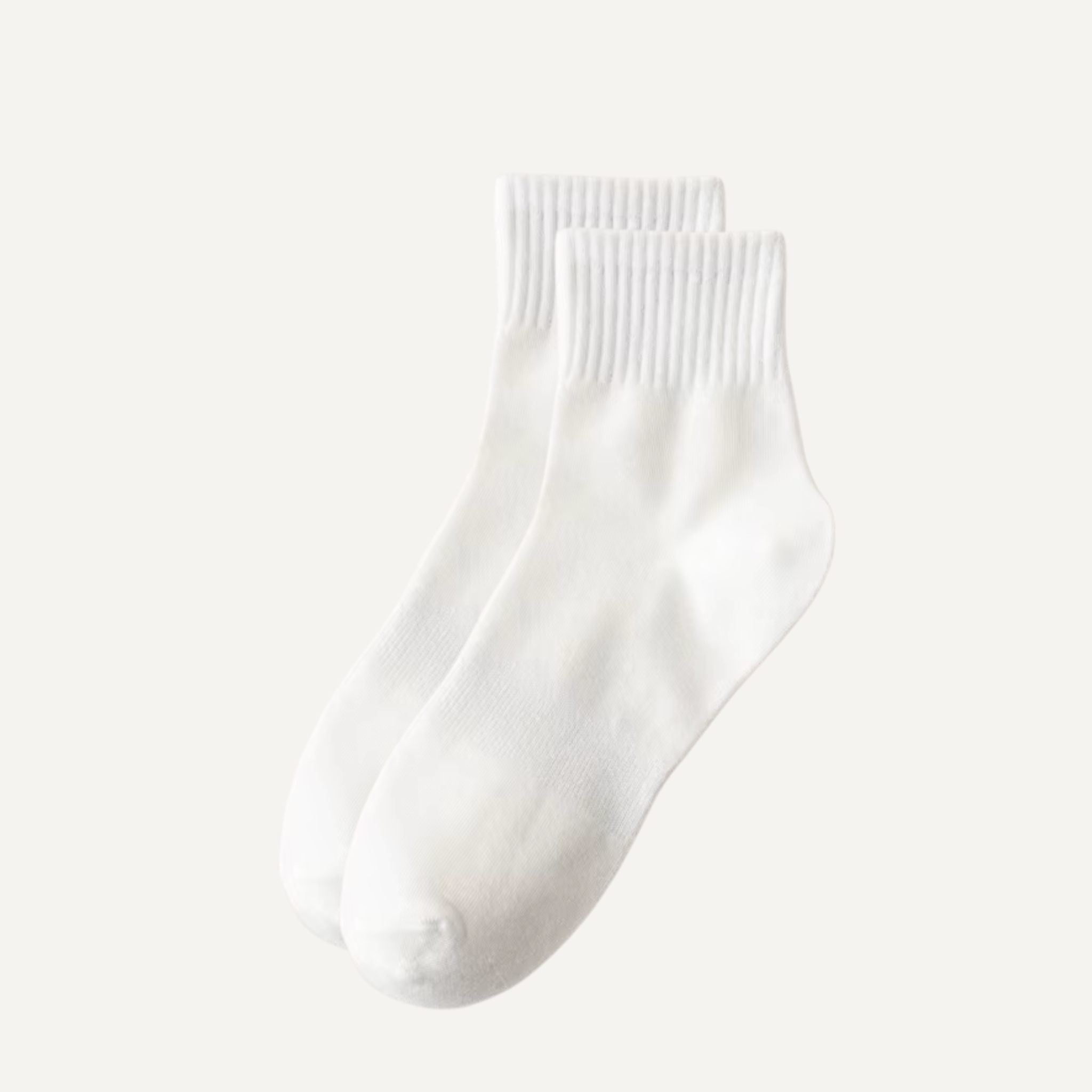 Lucent Mid-Crew – Premium Cotton Socks (2 Pairs in White)